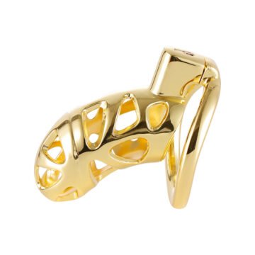 YeahWow Golden Aluminium Alloy Male Chastity Cage