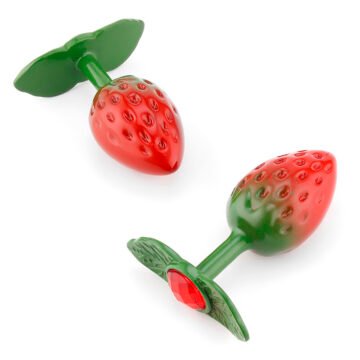 LOCKINK Strawberry Thrusting Anal Plug with Leaf Base